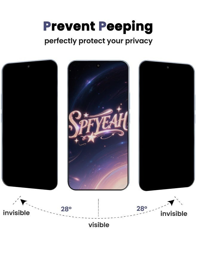 Nova future [2+2 Pack] Honor 400 Privacy Screen Protector with Camera Lens Protector, [28° Anti-Spy][9H Hardness][Fingerprint Unlock][Touch Sensitive][Anti Scratch][Bubble Free][Case Friendly] Protector Set for Honor 400 5G 6.55 inch (Boxed, 2+2 PCS) - Image 3